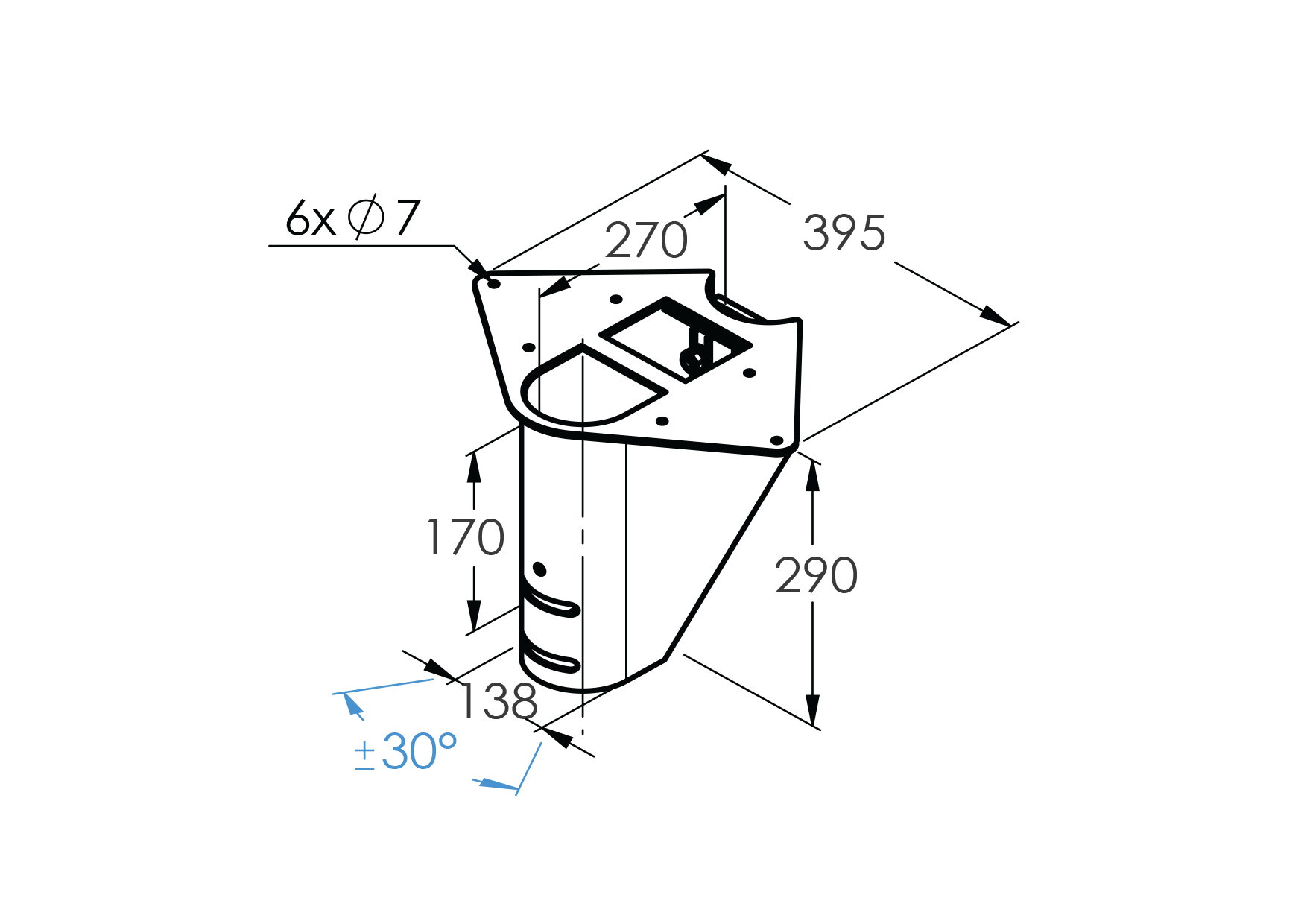 Eintrittselement Spindeltreppe NS270 Stahl roh 300 x 314 x 395 mm-89-11NS270N2-A.4