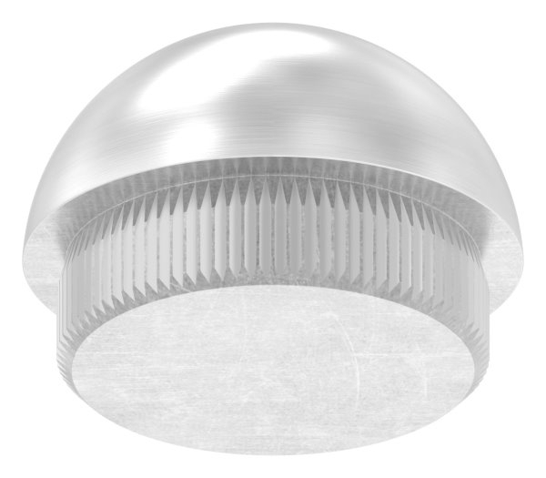 Bouchon V2A semi-circulaire avec moletage pour Ø 33,7 x 2,