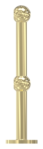 Support à double extrémité, pour rond de 10mm, aspect laiton