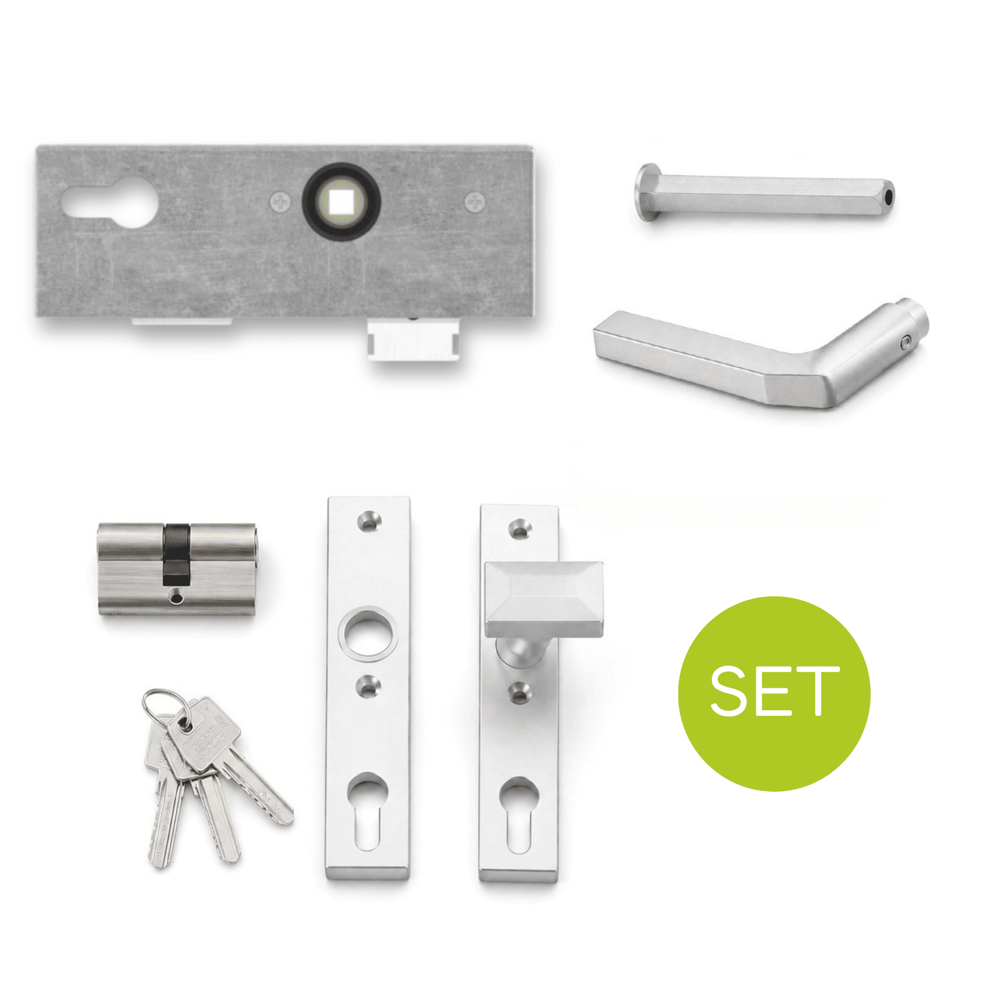Kastenschloss Set verzinkt 40x60x173 mm eckig-30-3201-SET-8.2