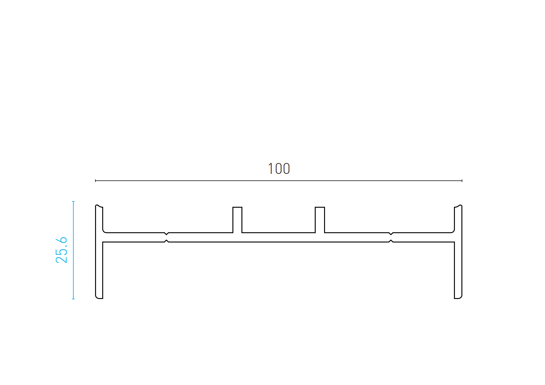 Adapter Aluminium fuer Pfosten 100x100 6000 mm Rohzustand-89-11AL94646000N-A.4