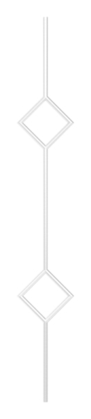 Tige décorative de Ø 12mm, avec 2x carré, longueur 1000mm, V2A