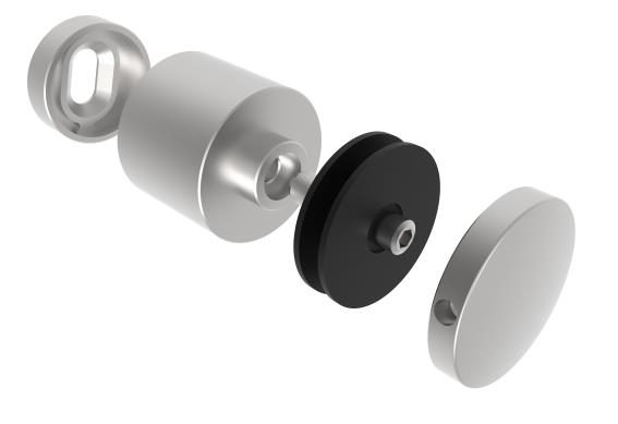 Glaspunkthalter Edelstahl AISI 304 poliert fuer Glas 8-17-52 mm- Loch 30 mm- FLEX2-89-11A0747502FLEX2-A.4