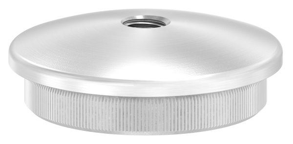 Einsteckkappe Edelstahl V2A fuer Rohr Ø 48-3x3-0 mm mit M8 Gewinde gewoelbt-11-5039M8.4