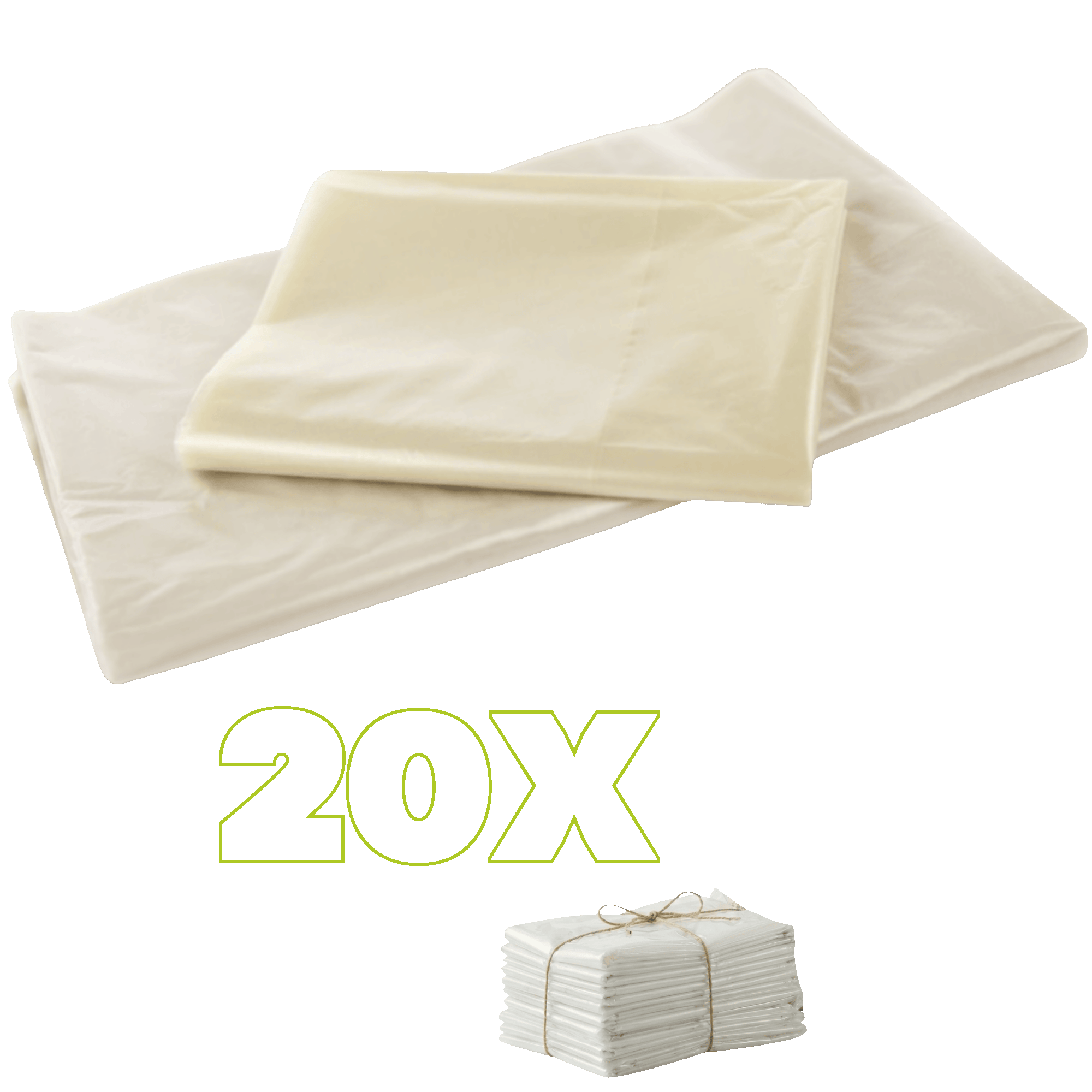 20 Stueck - XXL Muellsaecke 250 Liter Transparent 60my - Extra Reissfest 150cm lang - Profi Entsorgungssack-1SFB700-550X150060_20