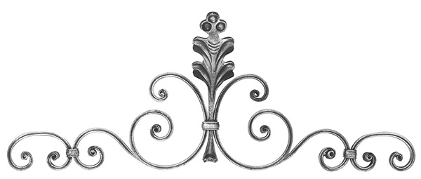Baroque lourd | Dimensions : 770x310 mm | Matériau : 16x8 mm, rainuré | Acier S235JR, brut