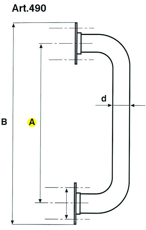 Poignée de porte pour portail coulissant | acier S235JR