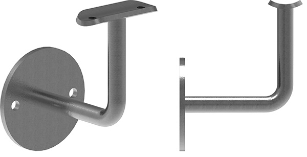 Handlaufhalter - mit Ronde 70x4 mm - mit Halteplatte f - Stahl S235JR- roh-30-1419.8