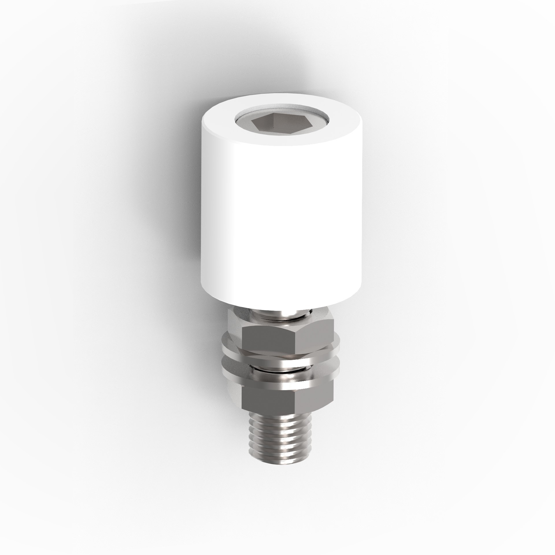 Nylon-Fuehrungsrolle Stahl verzinkt Ø 42 mm mit M16 Gewinde- weiss-89-11H0442W-A.4