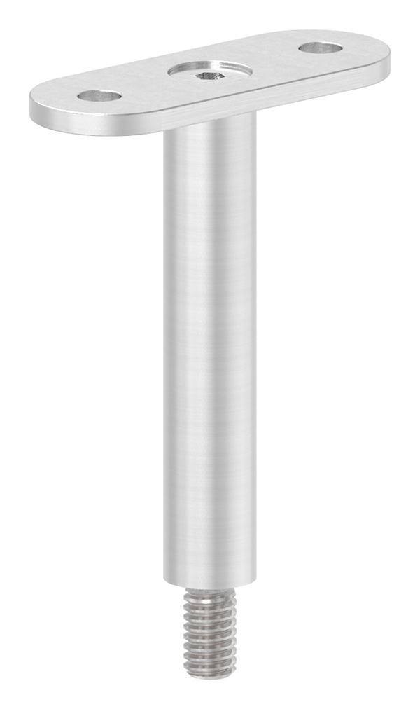 Edelstahl Traegerstift Ø 14 mm mit Halteplatte Anschluss- flach - Aussengewinde M8 - V2A-11-3825.4
