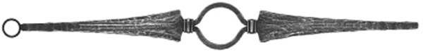 Barre décorative | longueur : 900 mm | matériau : 20x12 mm martelé | acier S235JR, brut