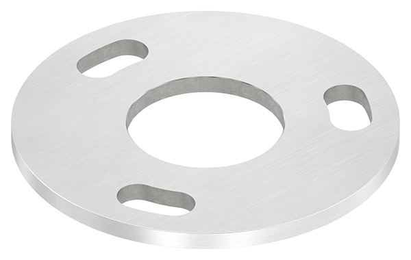 Plaque d'ancrage | Dimensions : Ø 120x6 mm | Trou central : Ø 49 mm | V2A