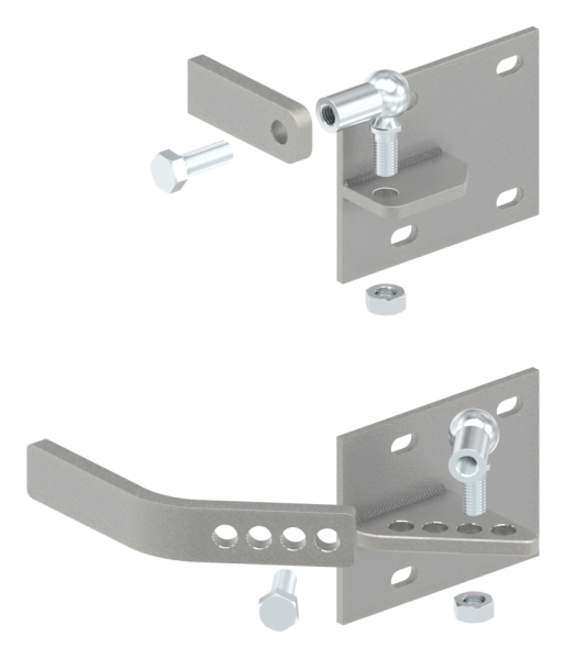 Ferrure de levage de la porte f. Fixation au poteau de maçonnerie