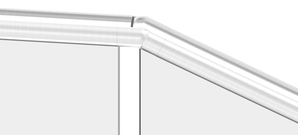 Connecteur flexible | vers le bas 25-55° | pour tube rainuré Ø 42.4 mm | V2A
