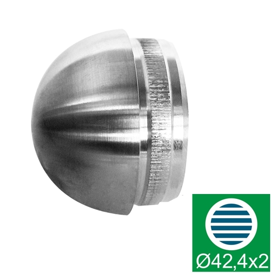 Endkappe Edelstahl AISI 316 fuer Rohr Ø 42-4 x 2-0 mm Halbrund-89-11A145730242-A.4