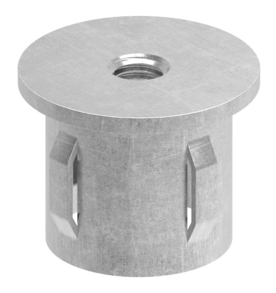 Stahlstopfen flach - mit M8 - fuer Rundrohr Ø 33-7x2-5-2-9 mm - Stahl S235JR- roh-30-2931.8