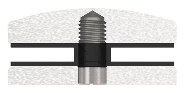 Glaspunkthalter Ø 72 mm fuer Anschluss- flach V2A - V4A-10-GPH72.1
