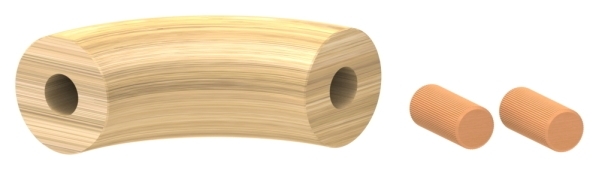 Holzhandlauf Bogen Eiche Ø 42-4 mm geschliffen lackiert-88-11H-EI42.90