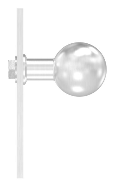 Tuerknopf Edelstahl V2A Ø 50 mm mit Langschild feststehend geschliffen Korn 240-88-1156646.240