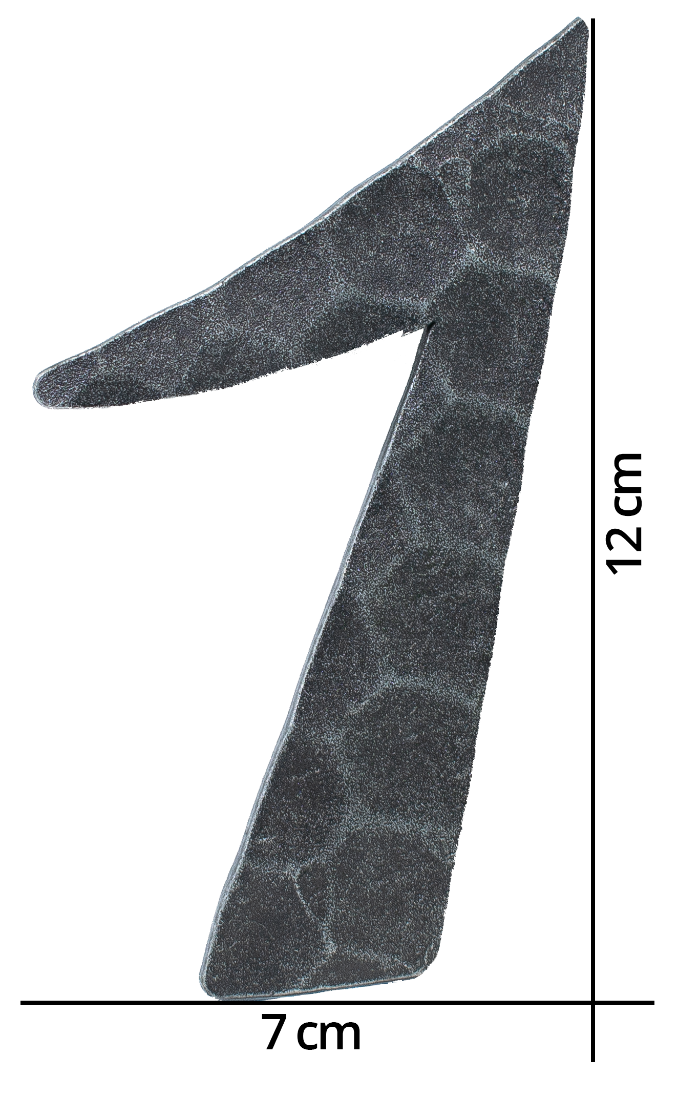 Maison numéro 1 | dimension 12x8 cm | matériau 4 mm martelé | acier (brut) S235JR