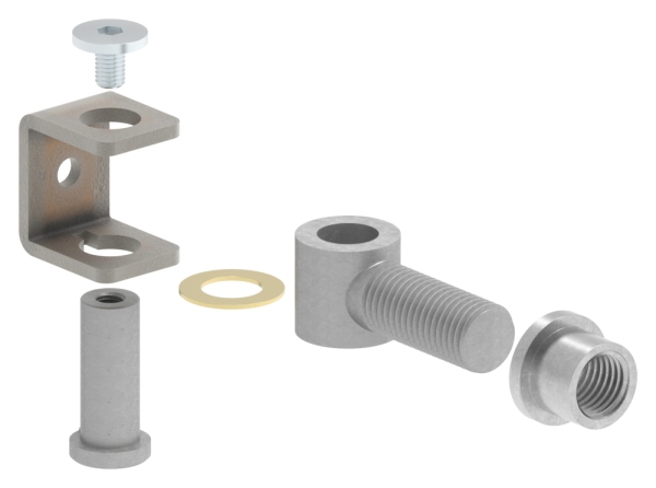 Charnière de portail M24 | réglable | soudable | acier (brut) S235JR