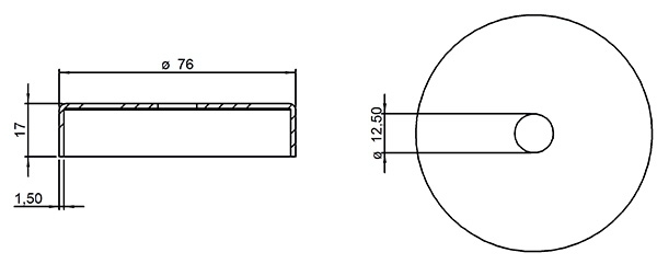 Abdeckrosette - 76x13x1-5 mm - Stahl S235JR- roh-30-1404.8
