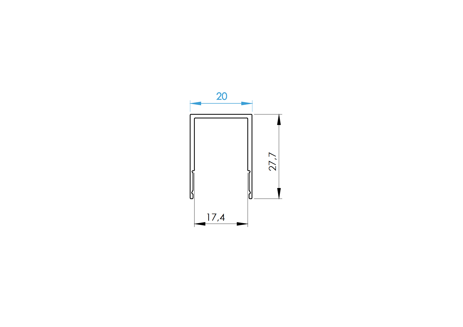 Click-lock Abschlussleiste Aluminium 20x28 mm 6-0 m Anthrazit RAL 7016-89-11FGFC206000R7016-A.4