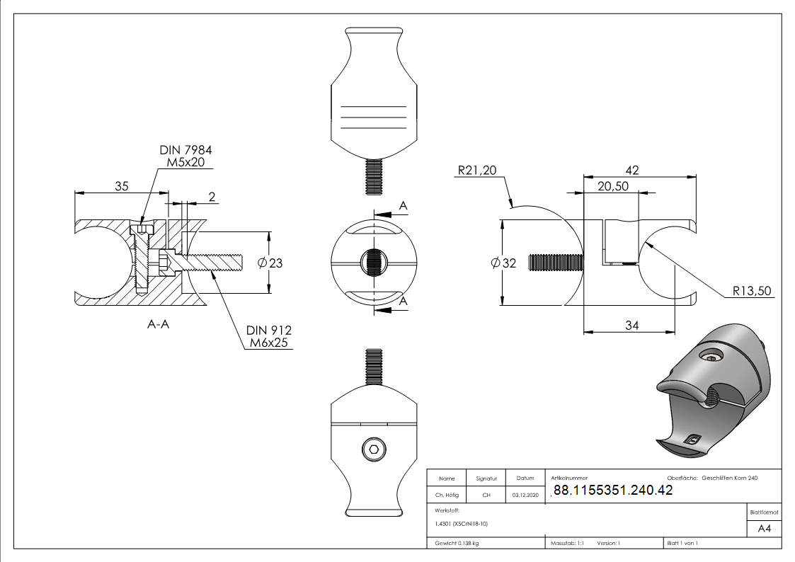 Support de tôle pour le serrage d'un profilé de 27mm de connexion : 42,4 mm