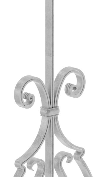 Barre décorative | longueur : 900 mm | matériau : 16x8 mm rainuré | acier S235JR, brut