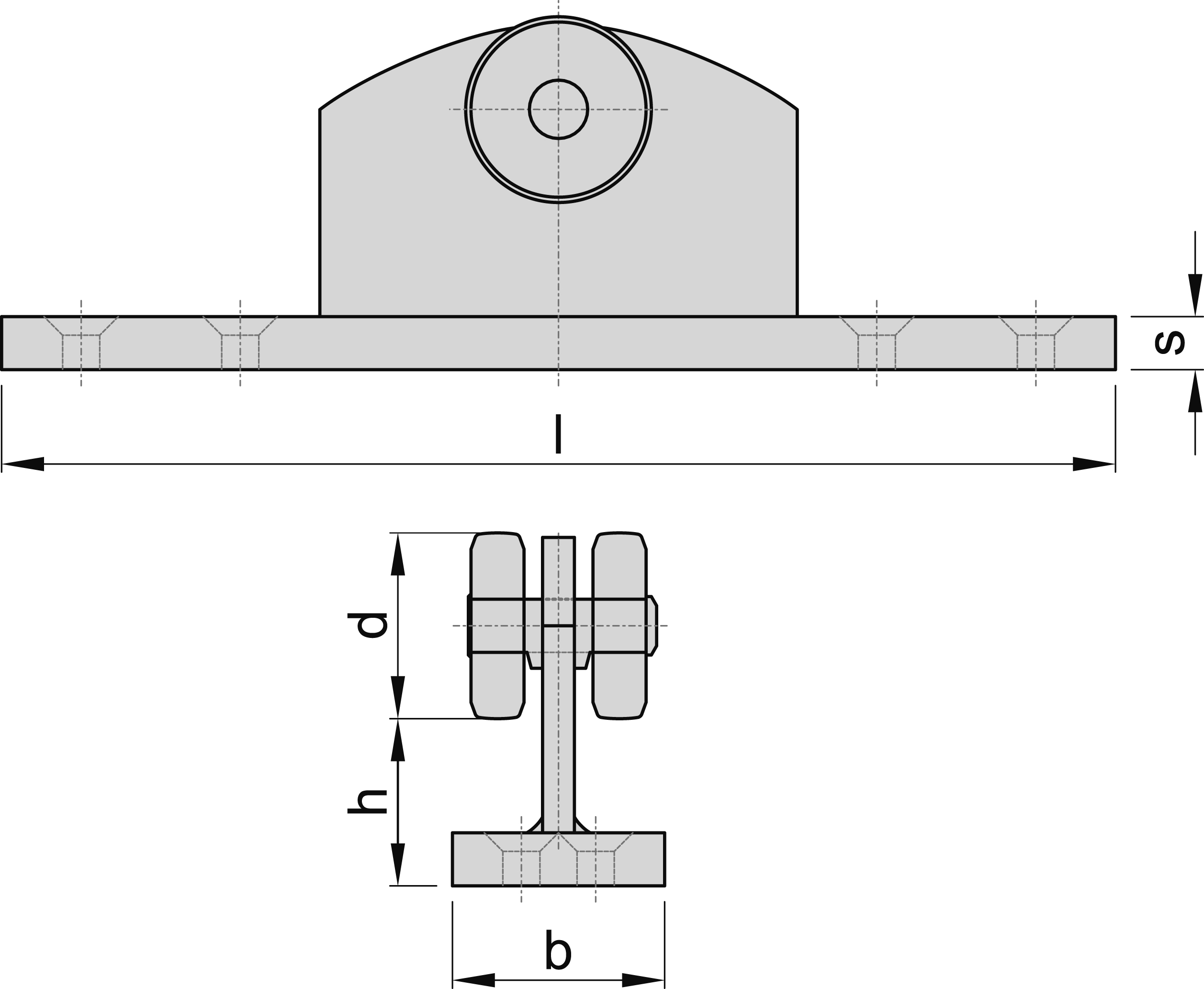 Einfachrolle mit Flansch MEA Gr- 2 verzinkt Ø 34 mm 10336984-60-0160.7