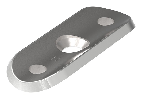 Handlaufanschlussplatte 63x25x4 mm fuer Rohr Ø 33-7 mm V4A-11-2141.1