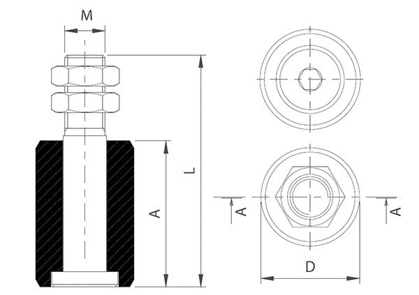 Rouleau de guidage, Ø 30mm, V2A