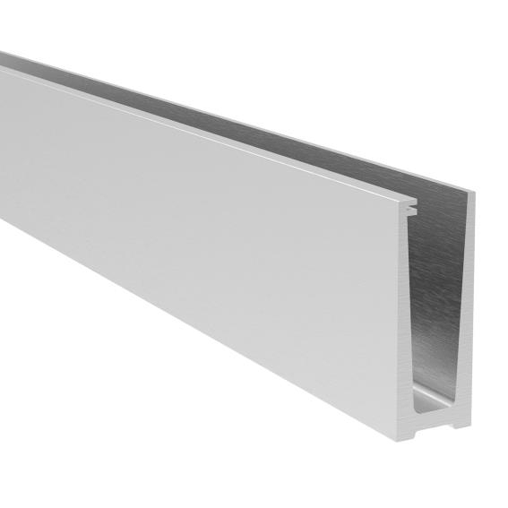 Ganzglasgelaenderprofil Aluminium 2500 mm Oberverankerung fuer Glas 12-21-52 mm Satin-ELOX-89-11AL00042500SE-A.4