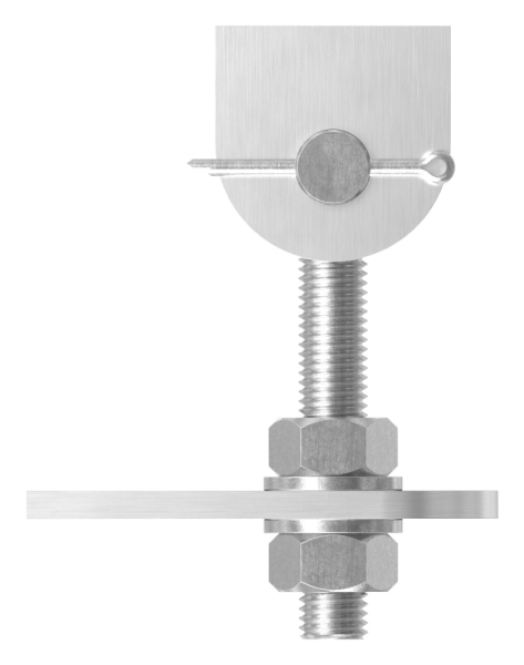 Charnière de portail réglable à 180°, filetage M16, V4A