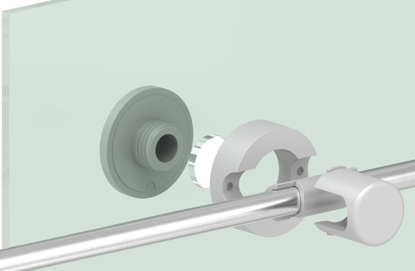 Porte-brenk Ø 50mm, plastique, gris clair