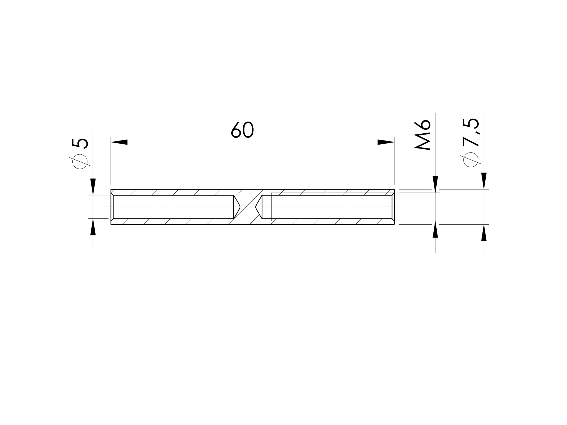 Seilspanner Edelstahl AISI 316 fuer 5 mm Seil Pressverbindung Schliff-89-11A14L85-A.4