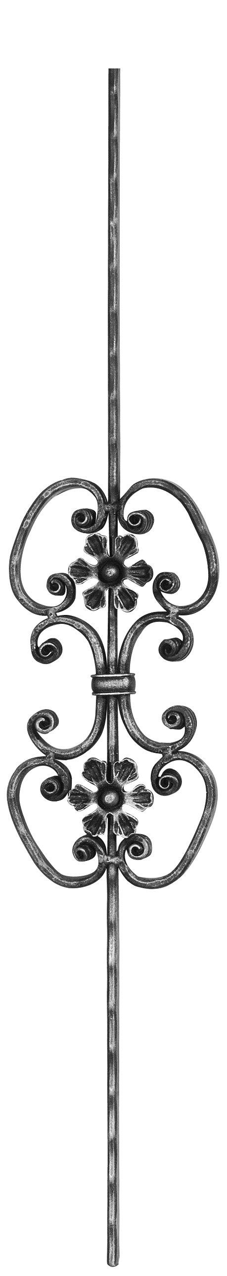 Zierstab - Laenge- 900 mm - Material- 16x8 mm gehaemmert - Stahl S235JR- roh-30-1166.8