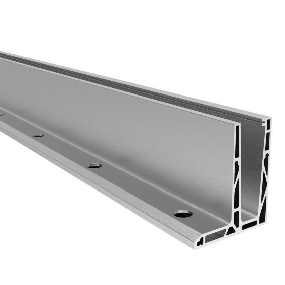 Ganzglasgelaenderprofil Aluminium 2500 mm fuer Glas 12-21-52 mm obere Befestigung-89-11AL0006ECO2500SE-A.4