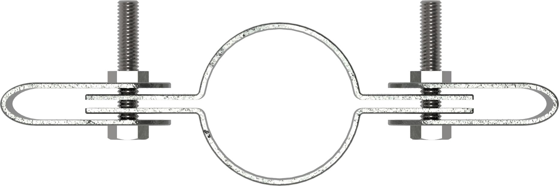 Rohrverbinder Gitterhalter doppelt Ø 26-9 mm -3-4- - Temperguss verzinkt - 171A27-171A27