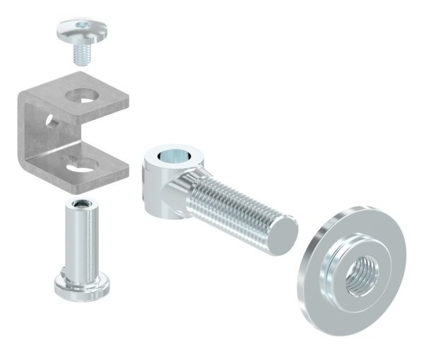 Charnière de portail M20 | réglable | soudable | acier (brut) S235JR