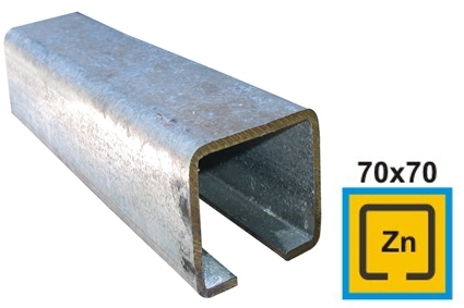 Laufschiene Stahl verzinkt 70 x 70 x 4-0 mm L=3000 mm fuer Schiebetore-89-11H0270X70ZN3000-A.4