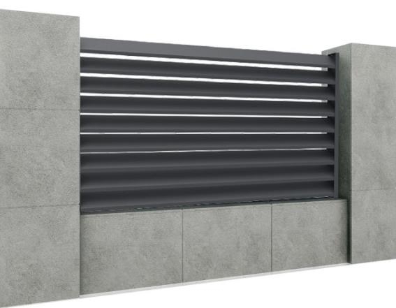 Zaunbaugruppe Aluminium 1-2 x 2 m Lamelle 20x105 Anthrazit RAL 7016-89.FGL1S20X10512X2R7016