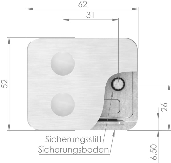 Sichtschutz Endglasklemme Mod- 26- in V4A-88-1126-EK.V4A