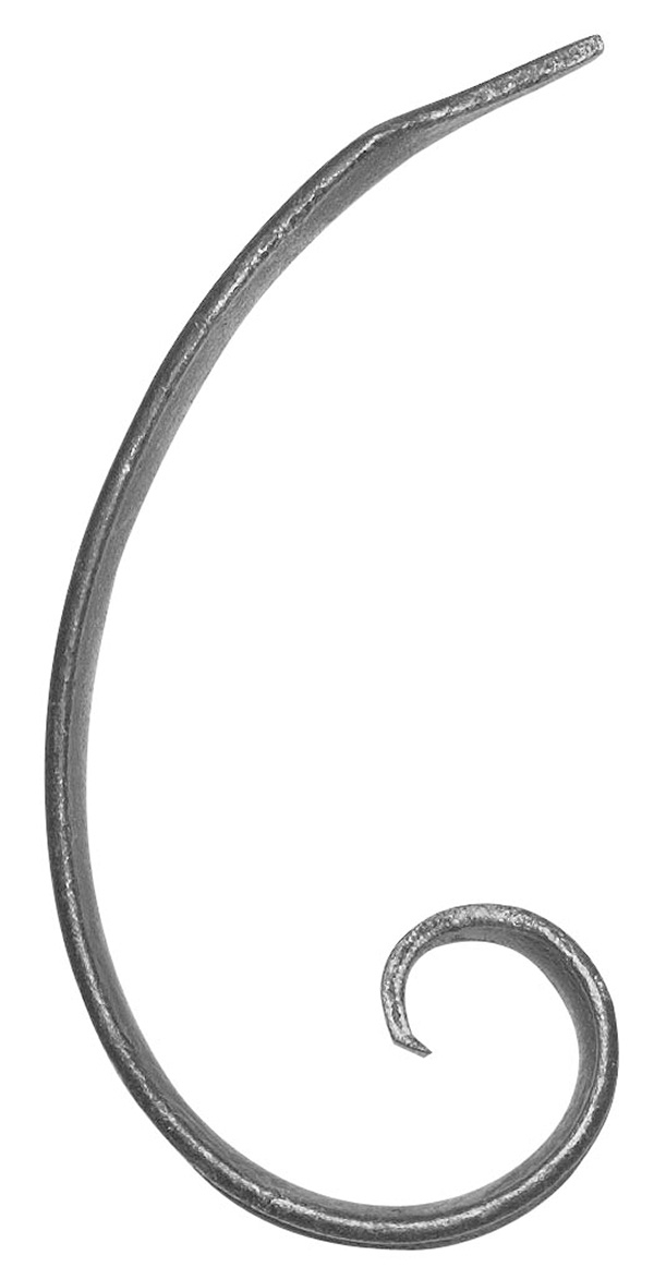 Baroque rural | Dimensions : 150x75 mm | Matériau : 15x4 mm | Acier S235JR, brut