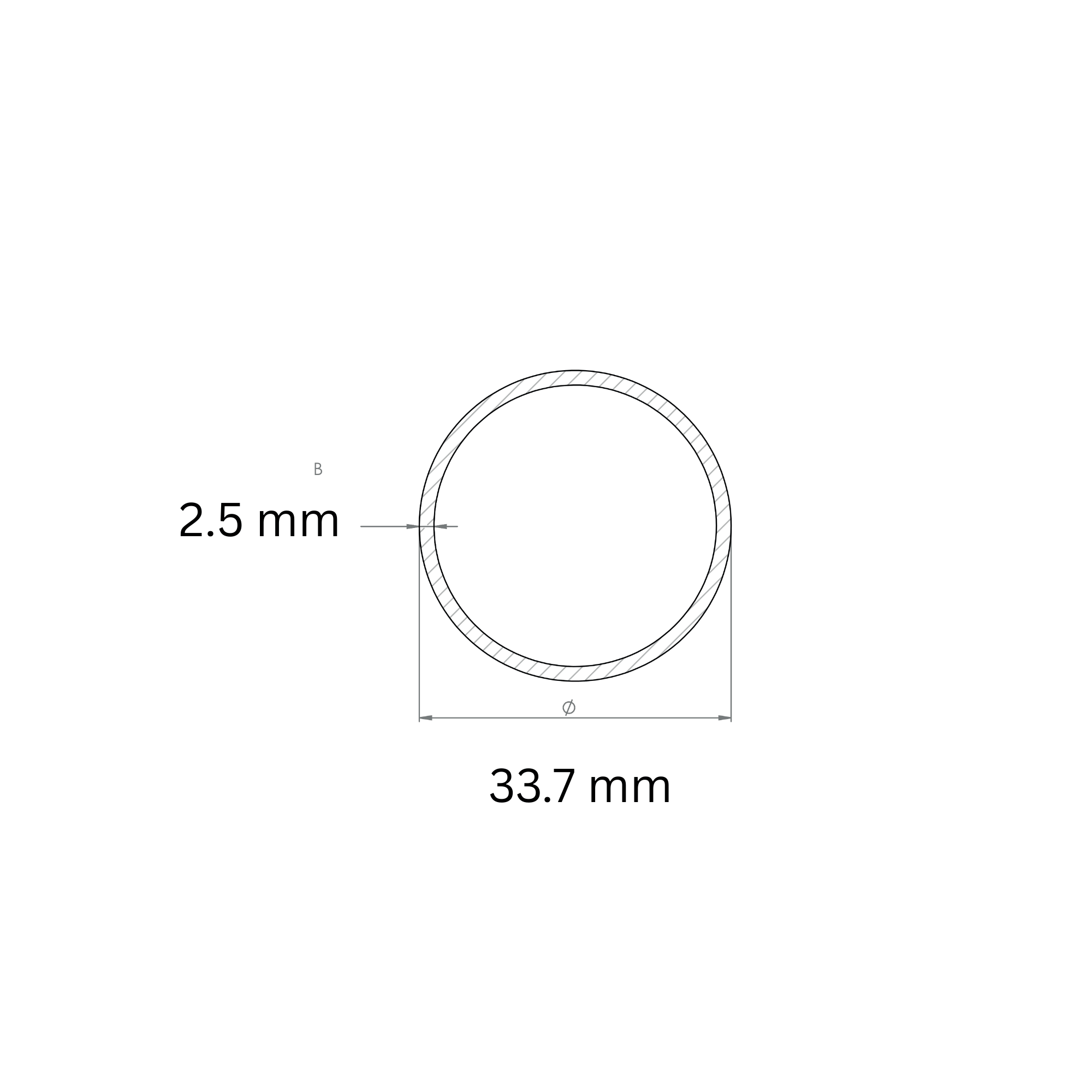 Rundrohr Ø 33-7x2-5 mm Laenge- 6000 mm Stahl S235JR- roh-30-2122.8