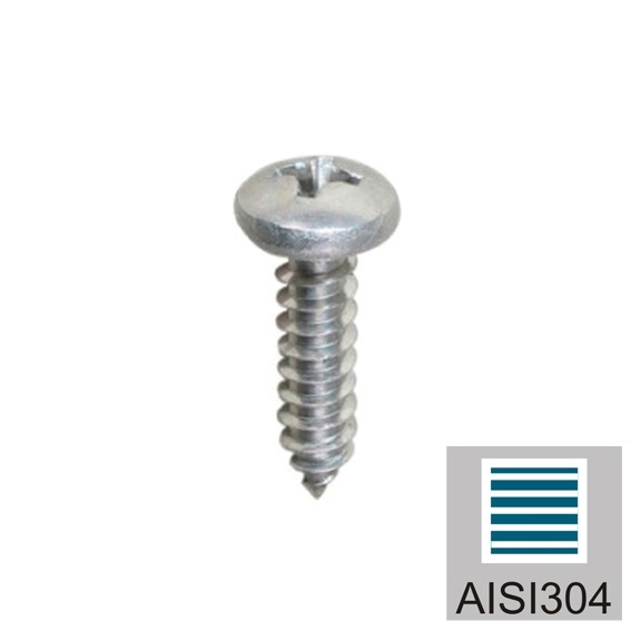 Spanplattenschraube Linsenkopf Edelstahl AISI 304 5 x 20 mm Kreuzschlitz Z Vollgewinde-89-11APH5X20-A.4