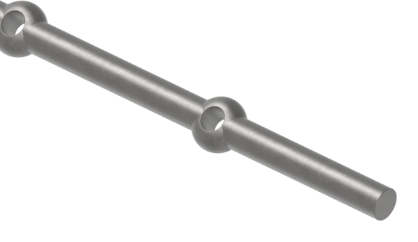 Lochleiste mit Rundloch Material- Ø 16 mm Laenge- 2000 mm Stahl -Roh- S235JR-30-1604.8