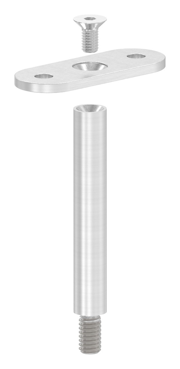 Goupille Ø 12mm avec plaque de retenue droite, V2A