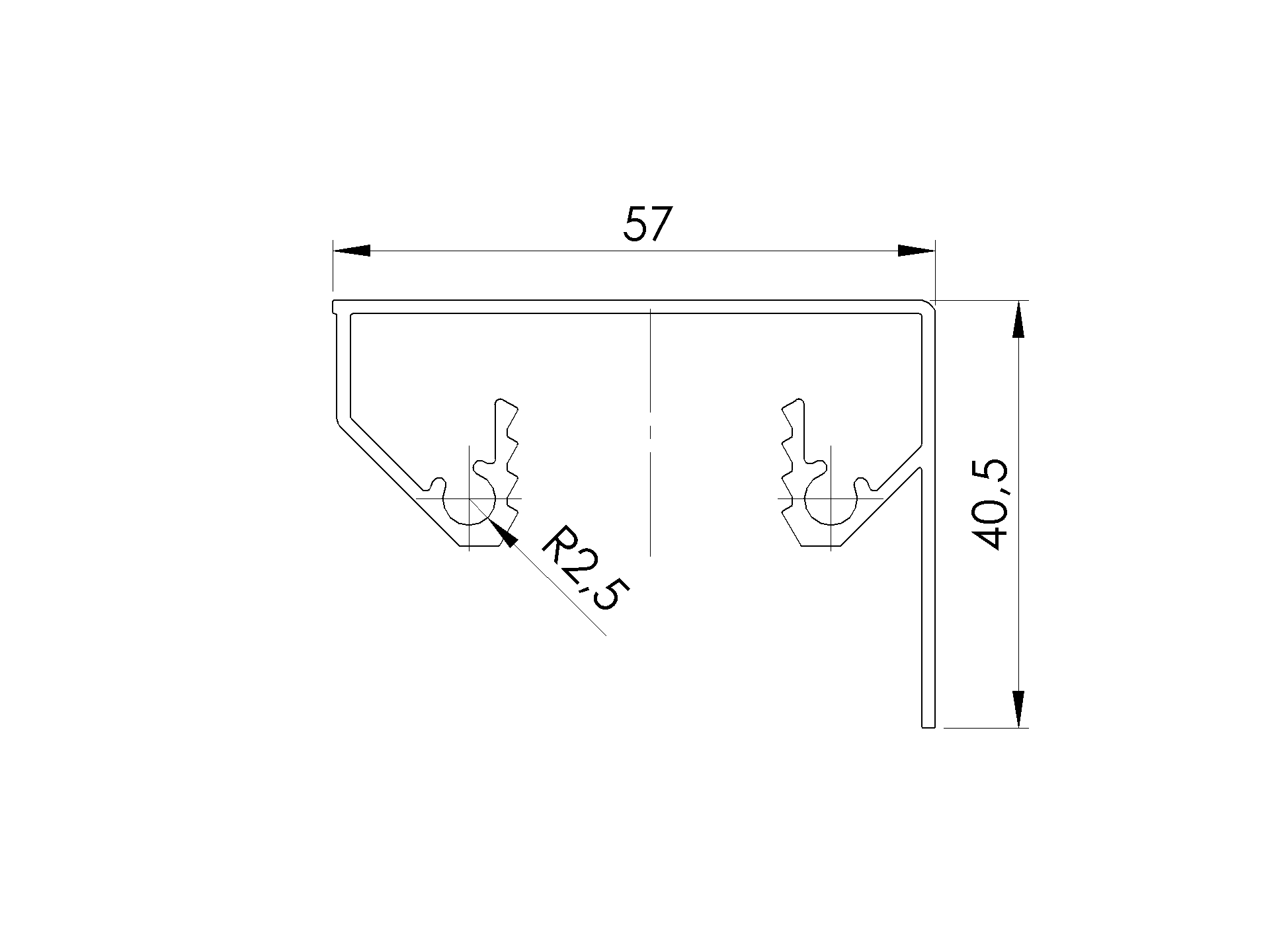 Abdeckleiste Aluminium 2500 mm Eloxiert fuer Profil AL-0006-UNO-89-11AL00272500NE-A.4