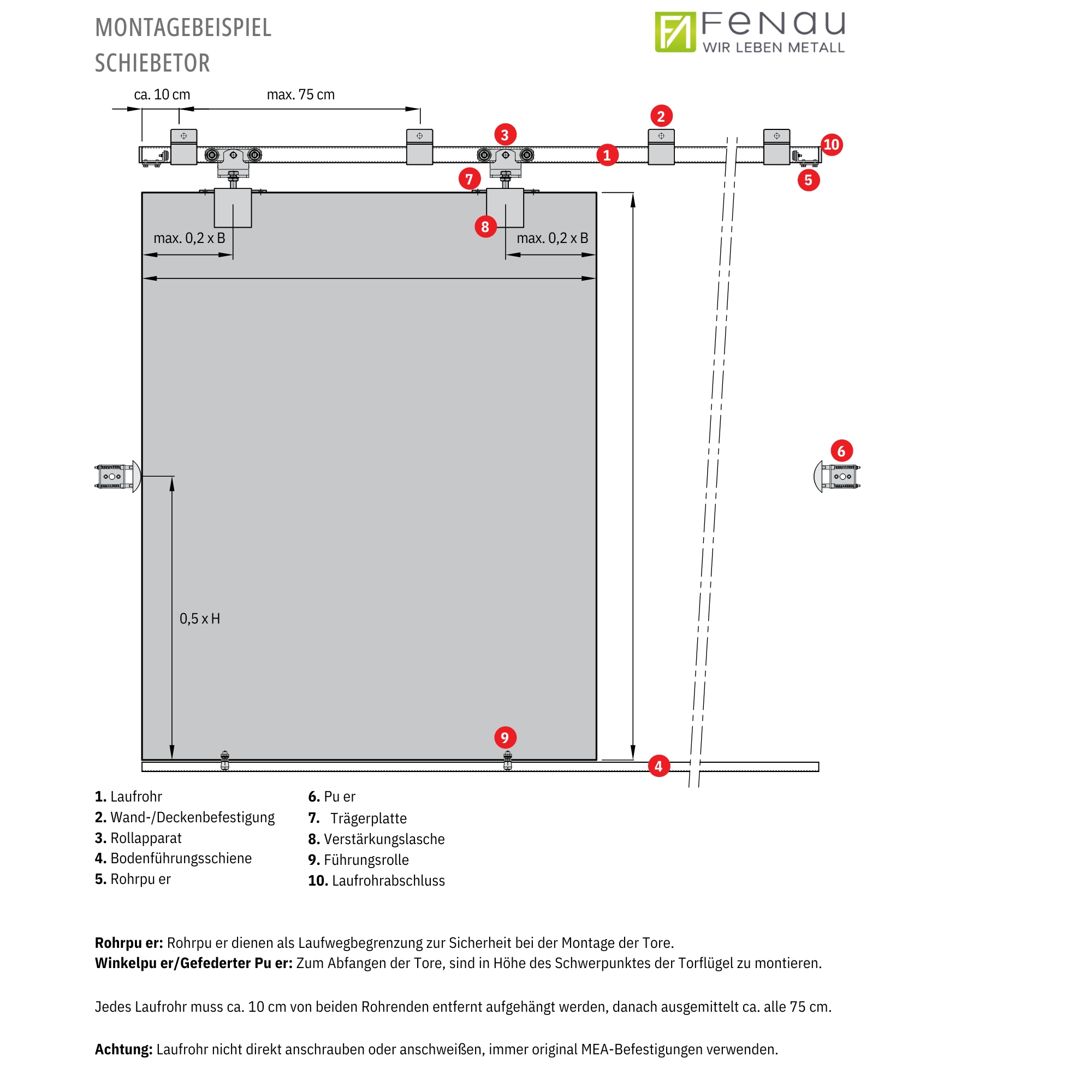 Laufrohr Groesse 1 Laenge 6000mm verzinkt MEA 11337031-60-0001.7